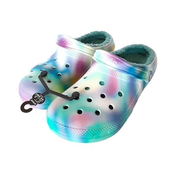 Rainbow Tie Tie Dye Crocs Mens 11 Crocs Clogs Solarized Rainbow